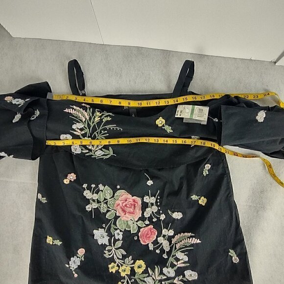 INC International Concepts Embroidered Bell Sleeves Cold Shoulder Top Sz L (NWT) - Picture 7 of 13